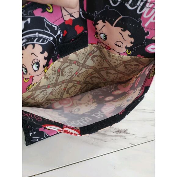 NEW Betty Boop Cheetah Nylon Carry Tote Purse Bag‎ Travel Bingo Bag Retro - Picture 6 of 9
